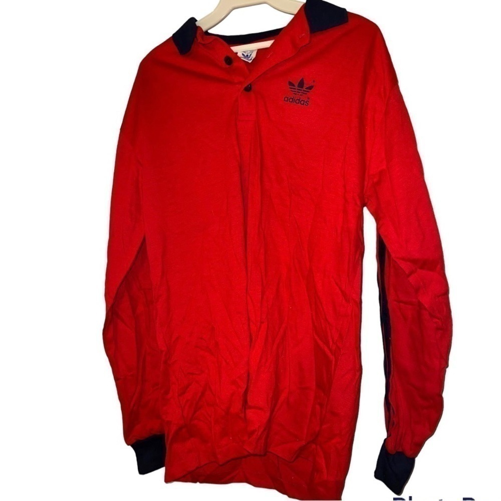 Vintage Adidas long-sleeves T-shirt, L, red. From 1981!